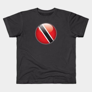 Trinidad and Tobago National Flag Glossy Button Kids T-Shirt